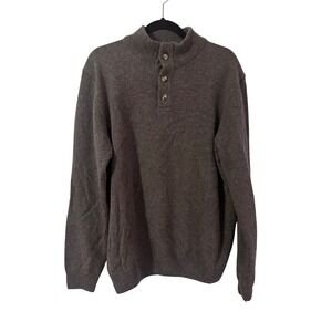 Ledbury Mens XL 100% Super Fine Merino Wool‎ Mock Neck Sweater Made in Italy